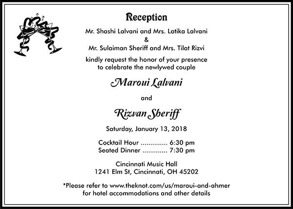 Interfaith wedding invitation wording 3A - Parekh Cards